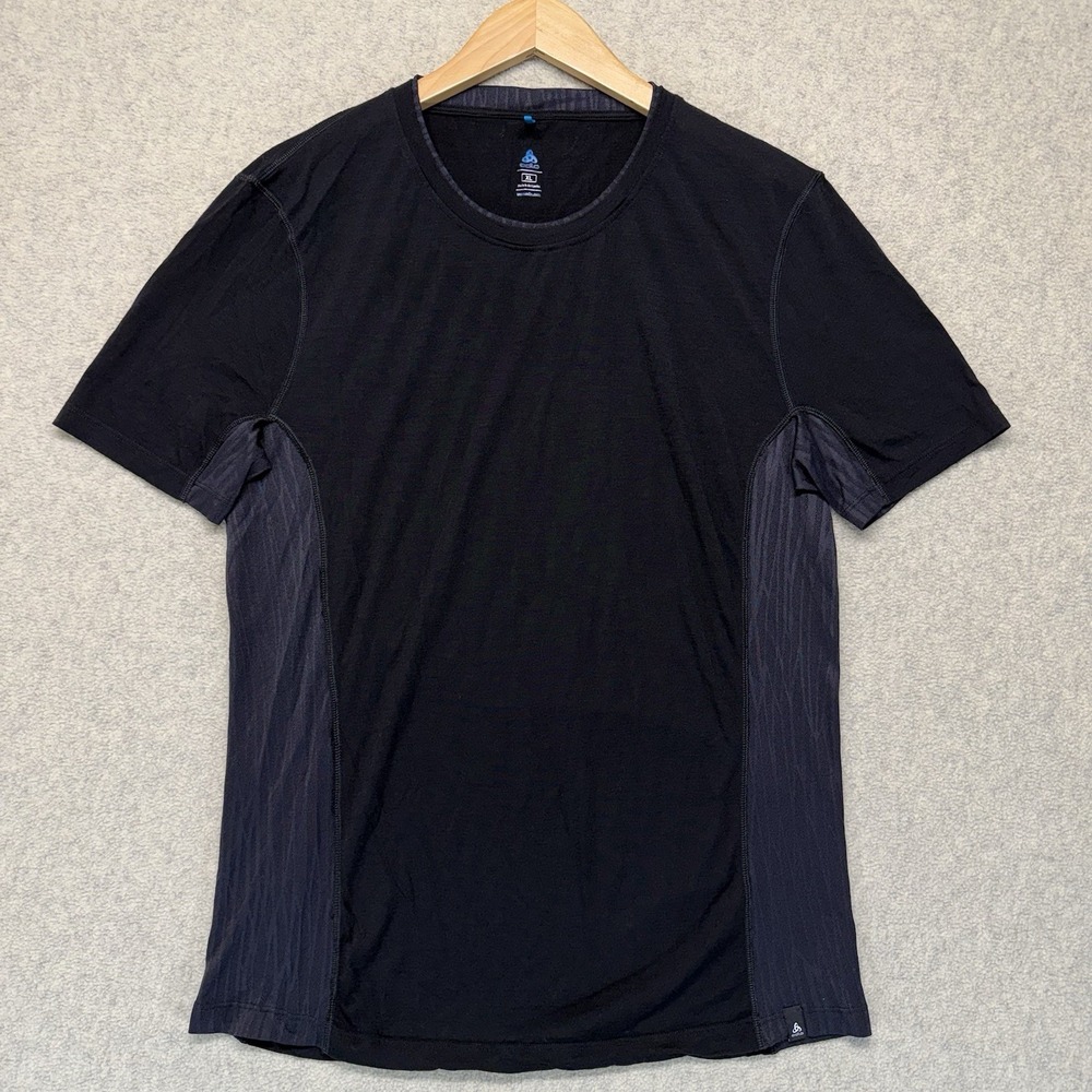 Odlo Men's Black Performance Running Athletic T-Shirt Short Sleeve XL‎